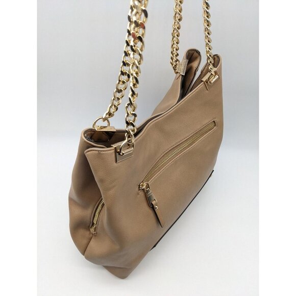 INC Trippii faux-leather chain strap women's tote shoulder bag - CAMEL (Used) - Picture 6 of 12